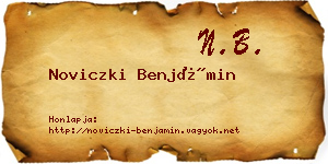 Noviczki Benjámin névjegykártya