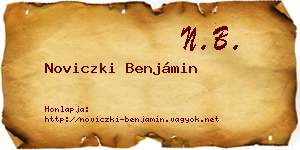 Noviczki Benjámin névjegykártya